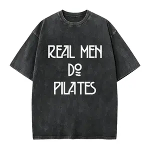 Real Men Do Pilates / Funny Boyfriend Husband Dad Father / Hot Yoga Yogi Meditate Meditation Mindfulness Fitness / Gift Shirt T-Shirt Tee