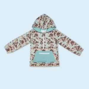 Light brown camouflage blue pocket baby boy hunting season hoodie top Light brown camouflage blue pocket baby boy hunting season hoodie top