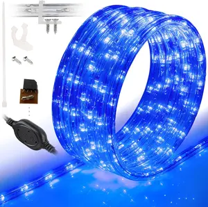 1116LEDs 100ft LED Outside Rope Lights, Outdoor ETL Certified Waterproof Permanent 360 Degree Light Emitting, Flexible Tube, Connectable, Christmas Palm Tree Exterior Landscape, Blue