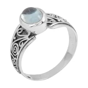 Artisan Crafted Sterling Silver Blue Topaz Bezel Set Ring