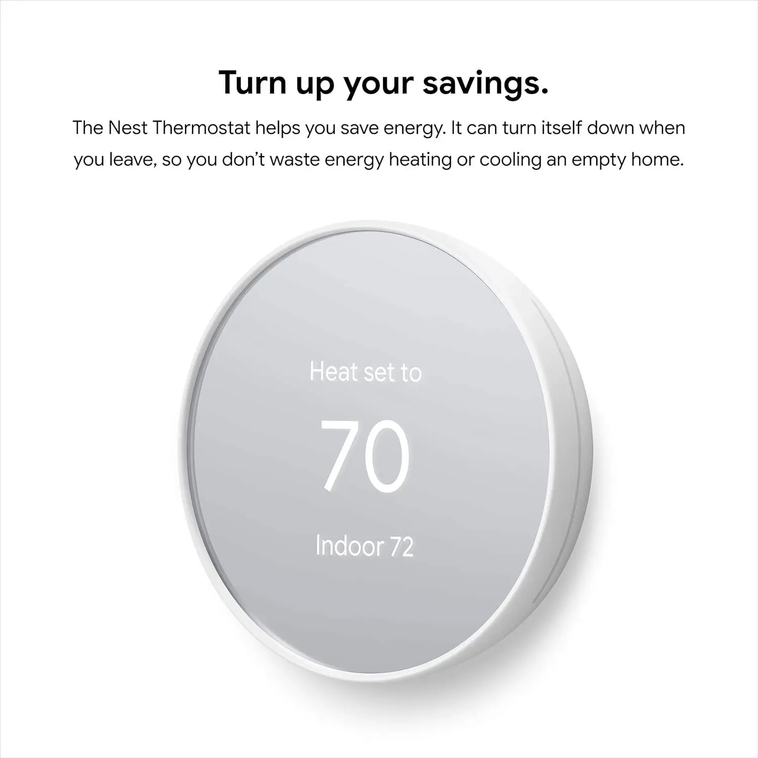 Google Nest Thermostat - Cotton Snow, WiFi Thermostat, Smart AC & Voice Activation Temperature Control Systems, Wireless Control, Easy Installation for Living Room, Kitchen