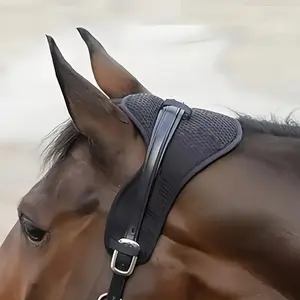 Outdoor Horse Neck Protection Cover, Comfortable Breathable Polyester Anti-Wrinkle, Anti-Choking Design, Ideal for Riding and Training, No Battery Required