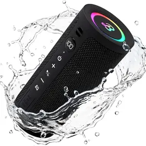 Roar 3 Portable  Speaker,20W  Sound with JIKE Bass,IPX6 ,24H Playtime, 5.4,RGB Lights, TWS Pairing,Outdoor for Camping and Beach (Black)