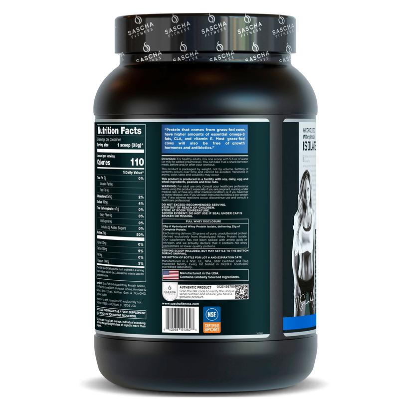 SASCHA FITNESS Hydrolyzed Whey Protein Isolate | Vanilla