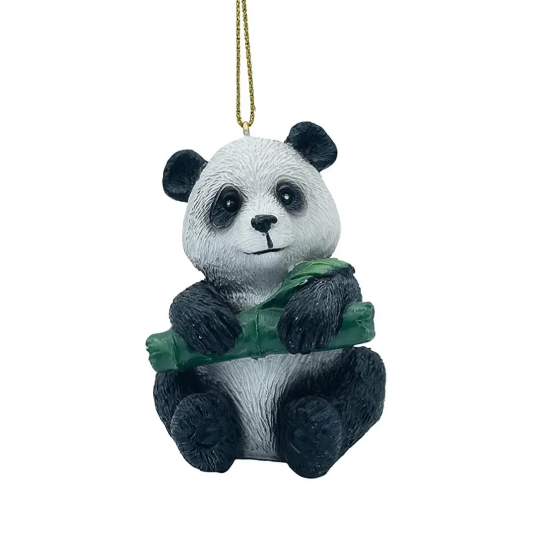 Panda Bear Holding Bamboo Christmas Tree Hanging Ornament