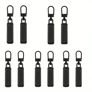 10-Piece Detachable Metal Zipper Head Set, Easy Repair for Bags, Jackets, Clothes, Shoes, No Tools Needed, Replaceable Zipper Pulls