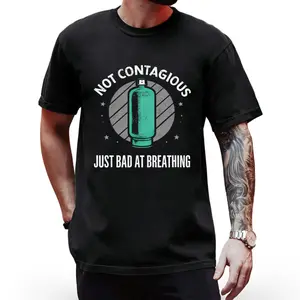 Breathable Men's Medical T-Shirt with Humorous Asthma & Lung Print – Soft Fabric