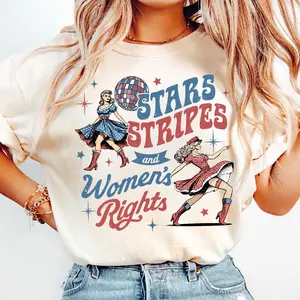 4th of July Feminist Shirt, Stars Stripes And Women's Rights Tee, Retro Fourth Of July Shirt, USA Girl Power Shirt, American