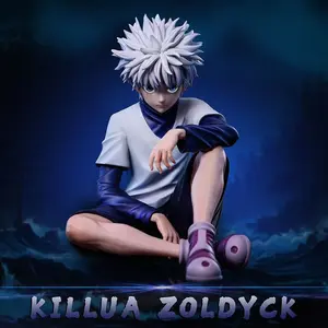 Killua and Xiao Jie  Sitting Figure Figurine Statue Anime Merchandise Collection Ornaments
