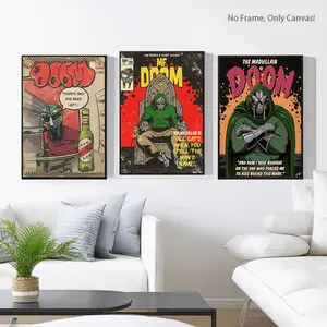 Hip-Hop & Comics Canvas Prints Set, Vintage Wall Art, Streetwear Wall Art, Superhero Art Decorations for Walls, Perfect Gifts for Living Rooms & Bedrooms