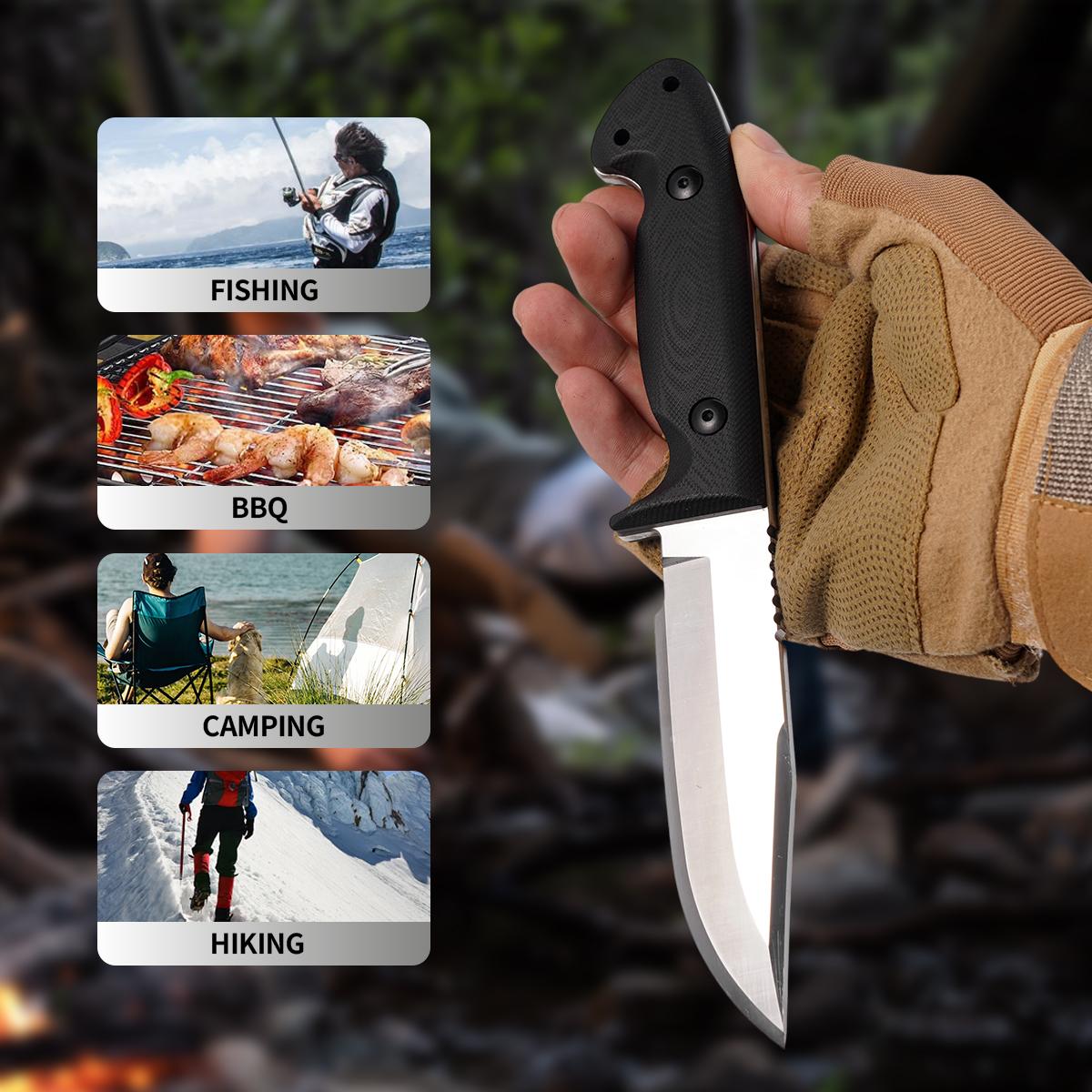 Camping Tactical Fixed Blade Utility Knife，Premium Tactical Fixed Blade Knife with Kydex Sheath, Must-Have Gear for Outdoor Adventures