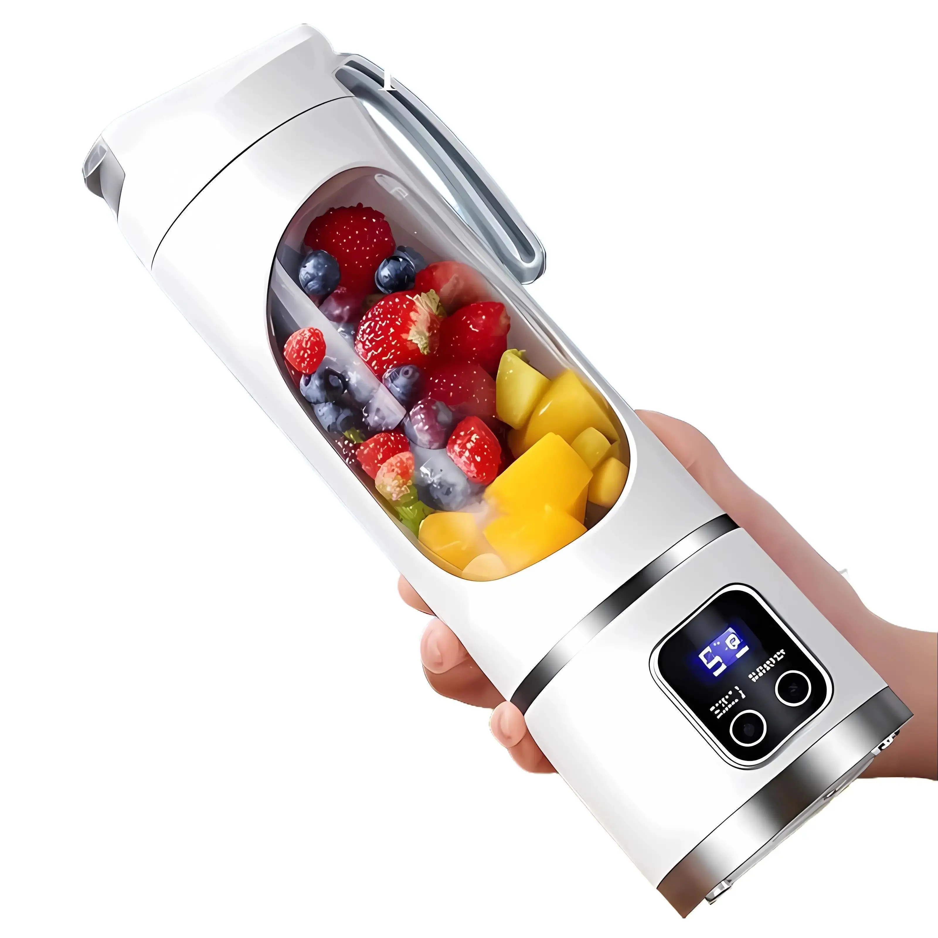 Portable USB-Rechargeable 50W Compact Personal Blender - Kitchen Appliances with Clutch Transmission System, 12 High-Speed Blades, Smart LED Display, Leak-Proof Design, Ideal for Home, Gym, Birthday/Anniversary Gift for Women, Mom