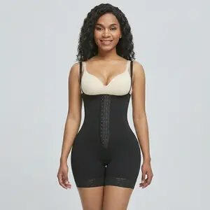 Firm Tummy Tucking Bodysuit with Adaptable Shoulder Band Butt Lifter Shapewear for Women Fajas Colombianas Comfort Sexy Girdle Highwaist Shaper Clothes full suit high compression full body romper stretch curve control hook zipper closure he booty buttlift