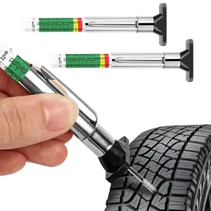 25mm Car Tire Tread Depth Gauge Color Coded, Universal Car Tire Tread Depth MeterReads in MM and 32nds, Quickly Identifies Amount of Tread on Tires