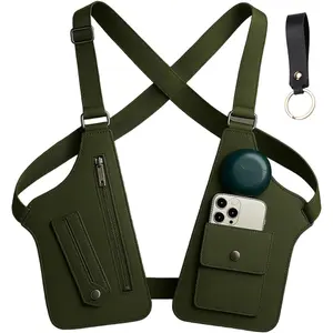Premium Leather Shoulder Bag, Double Shoulder Armpit Bag, Anti-Theft Hidden Adjustable Strap Holste, Underarm Strap Wallet