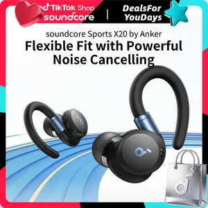 soundcore Sport X20 by Anker, True-Wireless Workout Earbuds, Rotatable and Extendable Ear Hooks, Noise Cancelling, Deep Bass, IP68 Waterproof, Sweatproof, Dustproof, 48H Play, Sport Earbuds for Gym #DealsForYouDays, #SummerWins