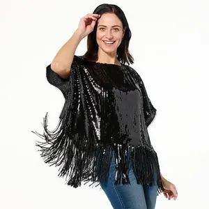 Colleen Lopez Sequined Top with Fringe