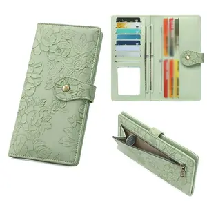 1pc Vintage Embossed Women's Wallet Large Capacity Multi Card Slots ID Window Back Zipper Coin Pocket Fashion Versatile Clutch Purse Gift for Girlfriend Best Friend Birthday Daily Use
