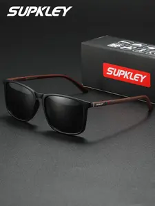 SUPKLEY Lightweight, Casual, Business Style, Unisex Polarized Sunglasses, Square Frame, Fashionable Decoration, Sunglasses for Driving, Uv Protection, Hiking, Fishing, Reducing Glare