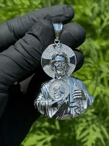 SAN JUDAS MEDIO CUERPO Vintage Cross Pendant Stainless Steel Pendant