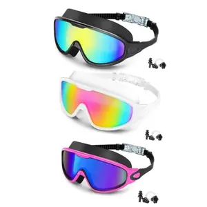 2/3 Pack Swimming Goggles for Adults, Wide View Anti-Fog UV Protection Leakproof Transparent Swim Glasses, Unisex Design Water Goggles