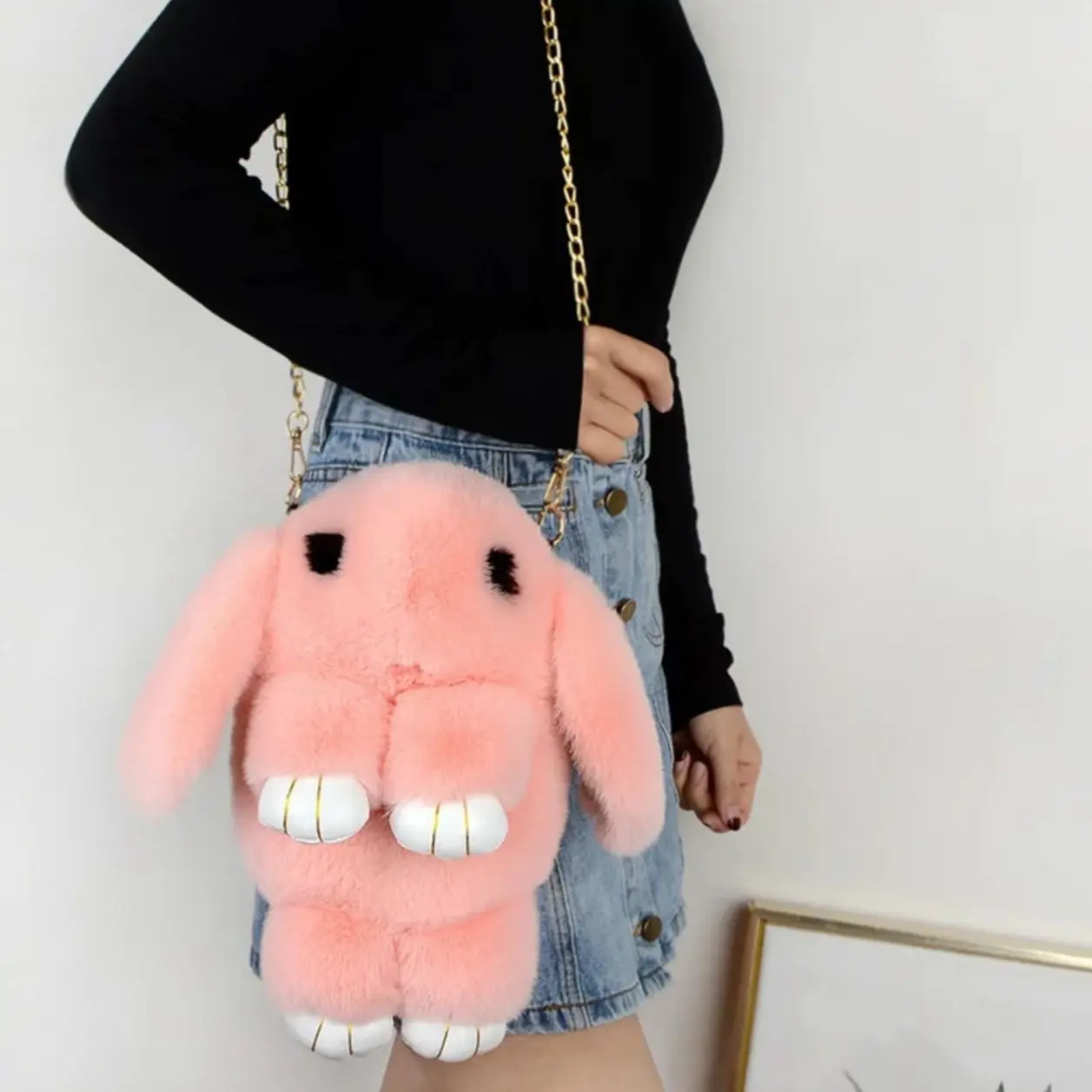 Super Soft Cute Bunny 3D Plush Purse/Back-Pack 12in long 8in Wide