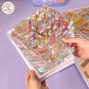 40pcs Miniature Scenic Stickers Cute 3D Visual Cottage Design Sticker Book Scrapbooking Journaling DIY Crafts Sticker Packs Creative Play