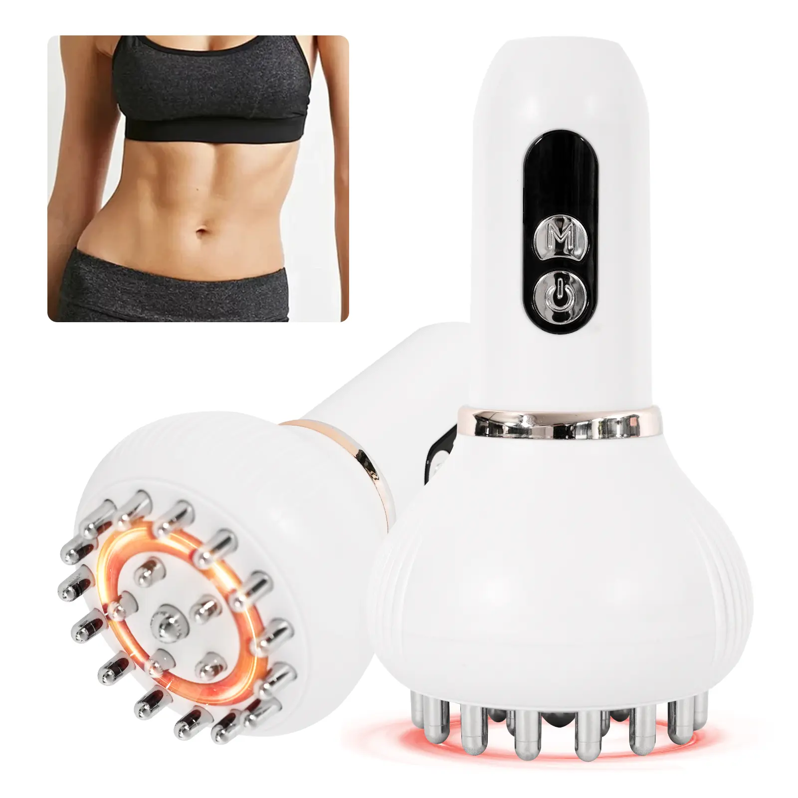 Handheld Body Massager - Adjustable Mild Daily Body Care Device with Heat+Vibra, Red Light, 3 Modes, 9 Levels, Rechargeable Portable Deep Tissue Muscle Relaxation Tool for Dorm Essentials TikTok Shop Back to School