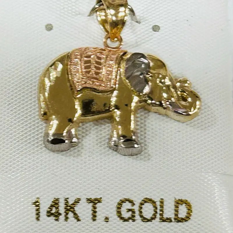 Elephant pendant 14k gold