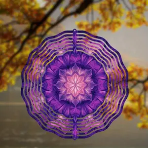 3D Mandala Pattern Wind Chime, Outdoor Hanging Decor, Garden Art Decoration, Perfect Gift for Mom Wife Christmas Thanksgiving Birthday