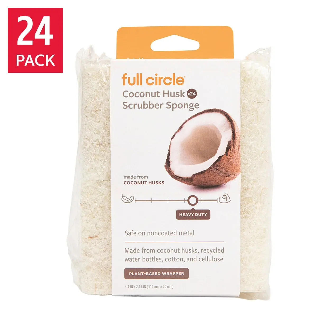 Full Circle Coconut Heavy-Duty Sponge, 24-count