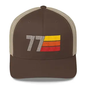 77 - 1977 Retro Trucker Hat for Men Women - Custom Embroidery - Birthday Hat for Him or Her