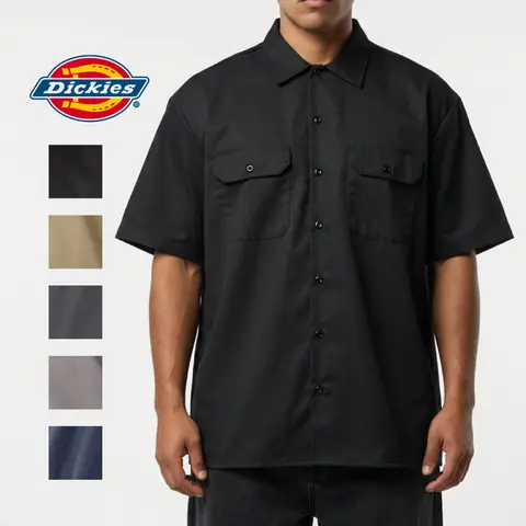 Dickies Men's 5X Large Short Sleeve Work Shirt - 5.25oz Wrinkle-Resistant, Moisture-Wicking Polyester-Cotton Blend Twill, Generous Fit Chic Workwear Top
