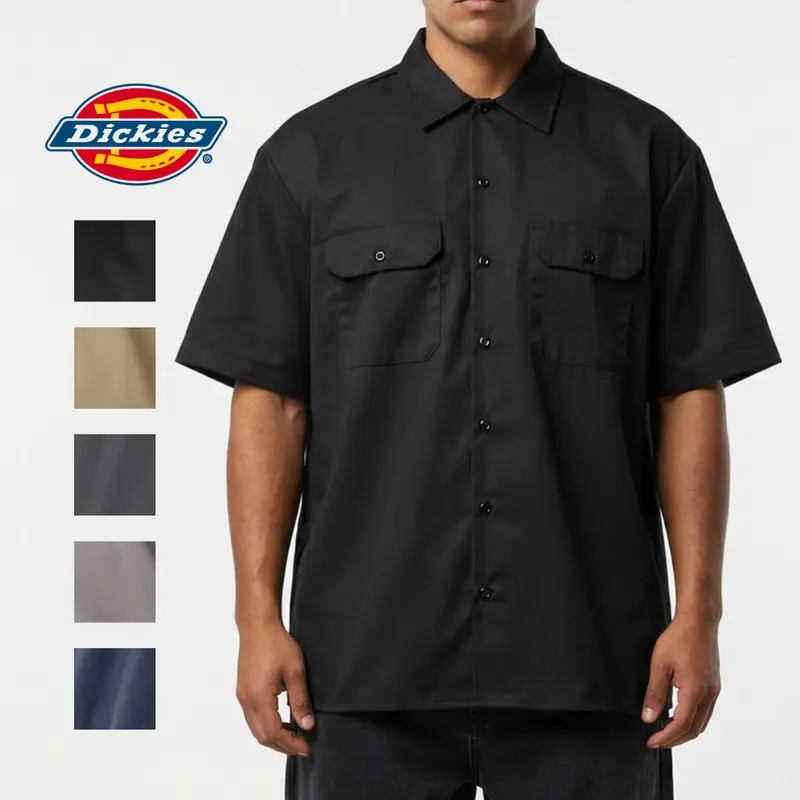 Dickies Men's 5X Large Short Sleeve Work Shirt - 5.25oz Wrinkle-Resistant, Moisture-Wicking Polyester-Cotton Blend Twill, Generous Fit Chic Workwear Top