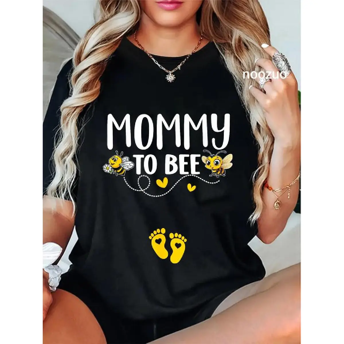 100% Cotton Mommy To Bee Gender Reveal Pregnancy Announcement Mommy T-Shirt