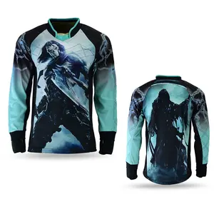 Galaxy High Quality Paintball Long Sleeve Padded Lightweight Jersey Death Character Green - 1003