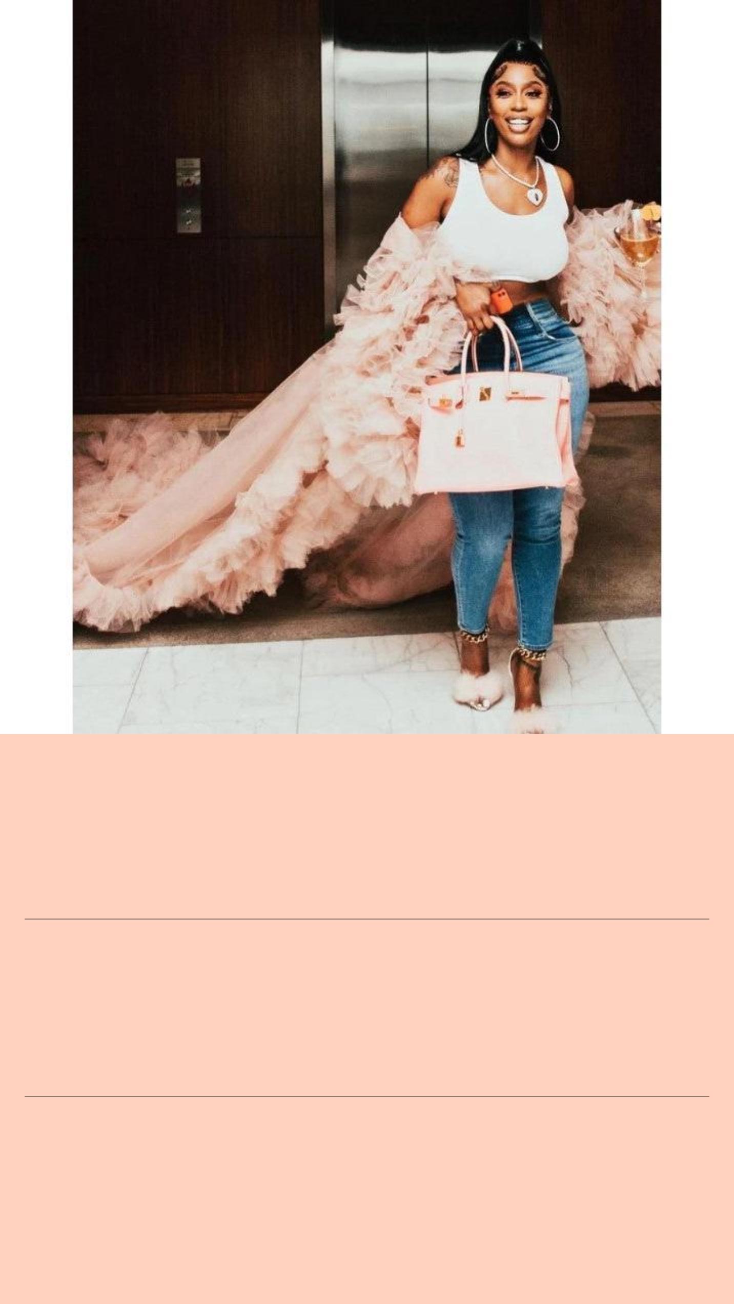 KASHDOLL in Mauve Tulle Robe with a Train