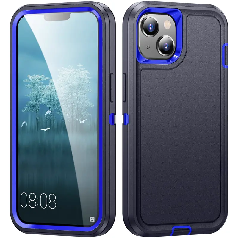 Phone Case 360° Full Protection For iPhone 17/16/15/14Plus/13/12Pro Max/17Air Protection Front Silicone Bumper Frosted PC Back Military Grade Shockproof Cover For