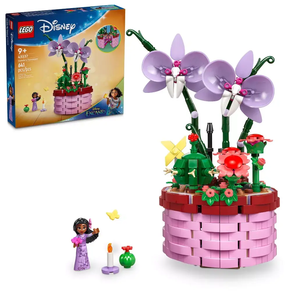 LEGO Disney Encanto Isabela's Flowerpot Playset 43237, for 9 year old girls boys, encourages art and design, no battery needed, play and display set