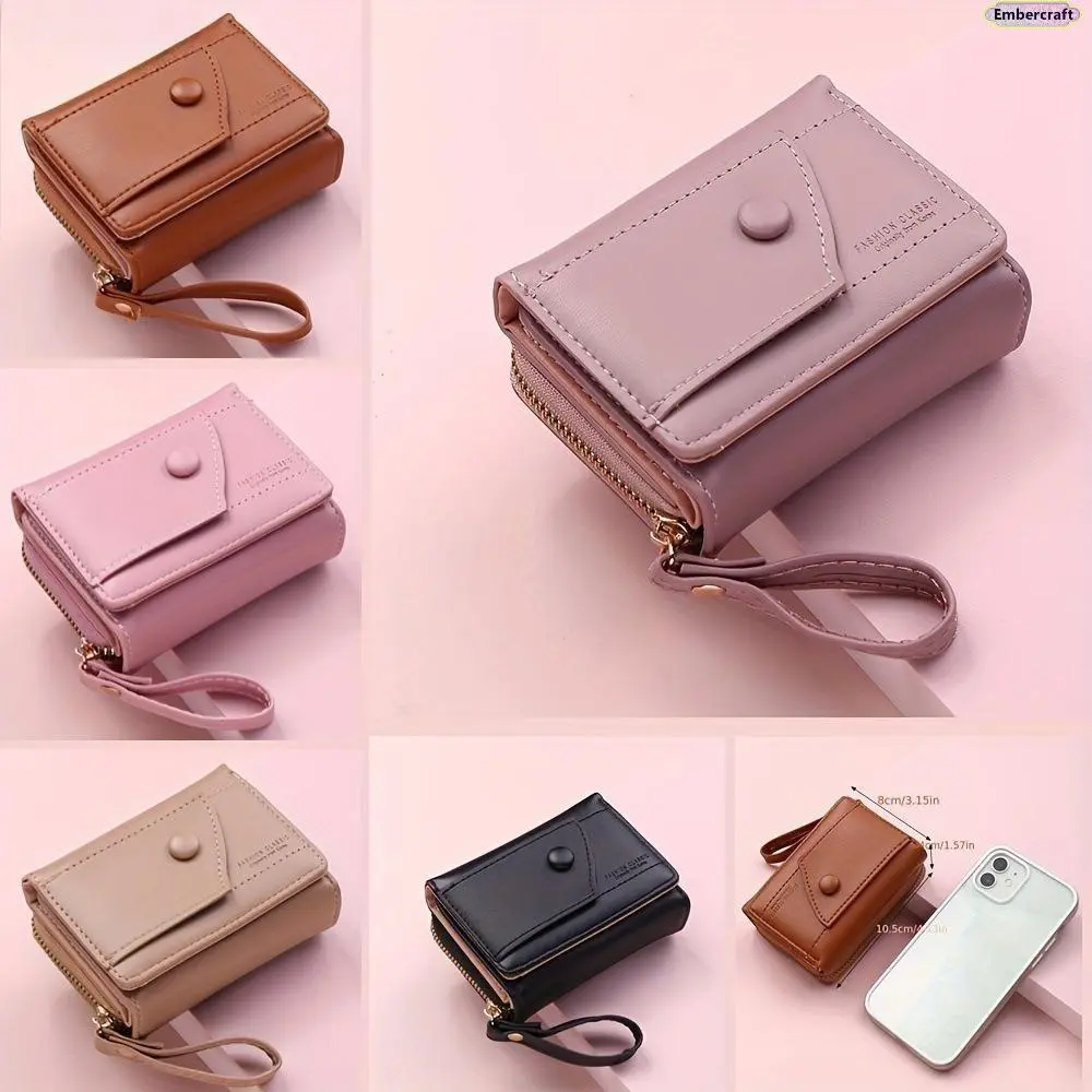 Women's Zipper Wallet, Trendy 2026 Short Wallet for Women, Cute Student Wallet, Small Wallet for Everyday Use, Lightweight Change Purse, Stylish Fashion Accessory for Travel, School, Work