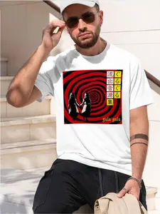 gulu gulu gifts and s graph tee tops vintage 2026 new model Black/White Tee Stylish & Comfortable Loose Crew Neck Short Sleeve T-shirts Versatile On Trend Eye Catching Printed Graphic Casual Tee