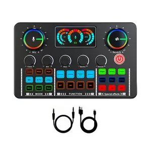 USB Rechargeable DJ Mixer with Audio Interface, Sound Converter, DJ Mixer Effect, Sound Card for Streaming, Podcast, Game, Studio Equipment