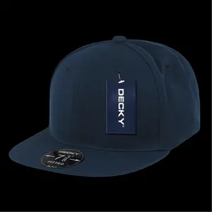 212 MAIN Retro Fitted Blank Cap - Flat Bill, Retro Look, Navy Color, Size 7.63