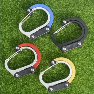 Hybrid Gear Clip Carabiner, 1 Count Rotating Hook Clip, Non-locking Strong Clips for Camping Fishing Hiking Travel Backpack Outdoor, Carabiner for Leash