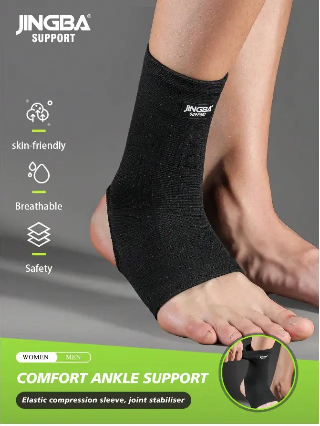 JINGBA SUPPORT 1 Piece Elastic Sweat-Absorbing Ankle Support Sleeve For Boxing Taekwondo Basketball
