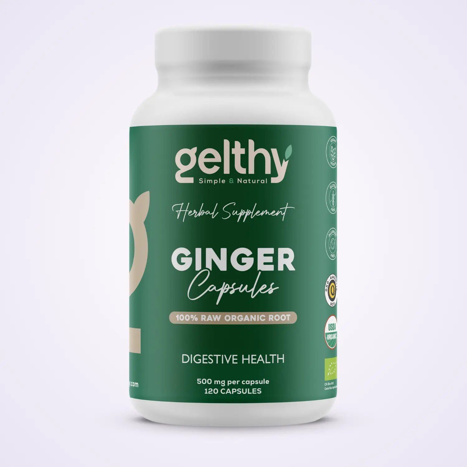Organic Ginger (120) Capsules x 500mg
