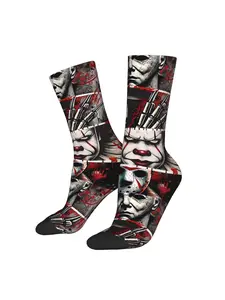 Halloween Movie Sock Printed for Man Polyester