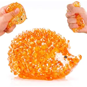 1Pcs Squishy Hedgehog Sugar Stress Balls for Kids and Adults Sensory Squeeze Fidget Toys Cute Sugar Ball for Easter Basket Stuffers Party Favors Hedgehog Squishy Toys for Anxiety Autism (Orange)