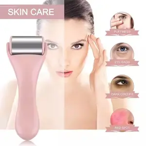 1PCS  simple facial ice roller with an ergonomic handle, swelling massager beauty tool, stainless steel ice roller for frozen face, instantly relieves tired skin, ice roller for face, eyes, and body relief