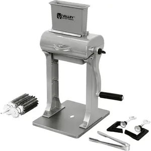 2in1 manual meat tenderizer jerky slicer 2 sets of stainless steel blades tenderizing blades and jerky slicer blades for beef and chicken silver